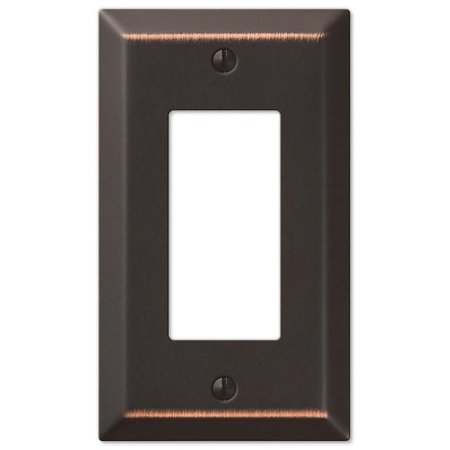 AMERTAC Century Switch Wallplate, 41516 in L, 278 in W, 1 Gang, Stamped Steel, Aged Bronze 163RDB